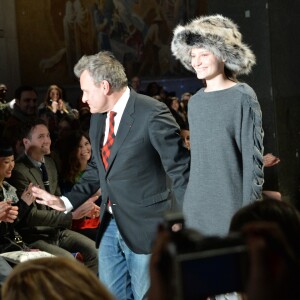 Ai Canno, Guilhem de Castelbajac, Mademoiselle Yulia, Louis-Marie de Castelbajac (Kallean) et Jean-Charles de Castelbajac - Défilé de mode "Jean-Charles de Castelbajac", collection prêt-à-porter Automne-Hiver 2014/2015 à Paris. Le 4 mars 2014.