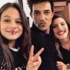 Jean-Pascal Lacoste, sa compagne Delphine Tellier et ses deux enfants, Kylie et Maverick - Instagram, 2018