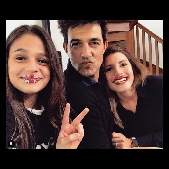 Jean-Pascal Lacoste, sa compagne Delphine Tellier et ses deux enfants, Kylie et Maverick - Instagram, 2018
