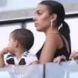 Georgina Rodriguez avec Mateo, le fils de Cristiano Ronaldo, à l'Allianz Stadium de Turin pour le match Juventus de Turin- Sassuolo le 16 septembre 2018.