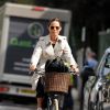 Exclusif - Pippa Middleton, enceinte, a été aperçue en vélo dans les rues de Londres au Royaume-Uni, le 31 aout 2018.