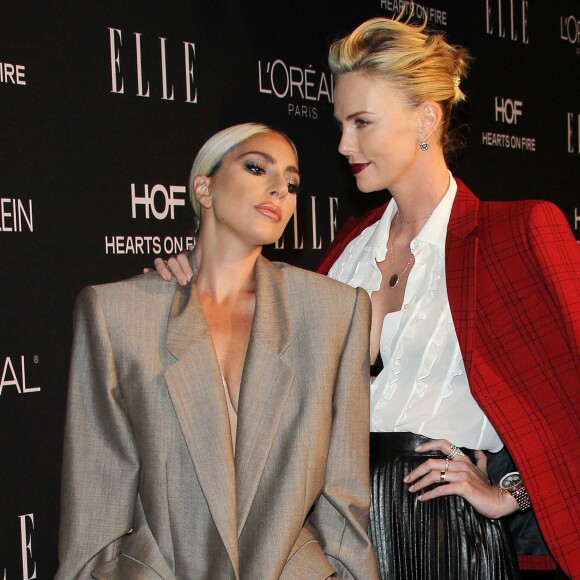 Lady Gaga, Charlize Theron à la 25ème soirée annuelle ELLE Women à l'hôtel Four Seasons à Hollywood, le 15 octobre 2018.