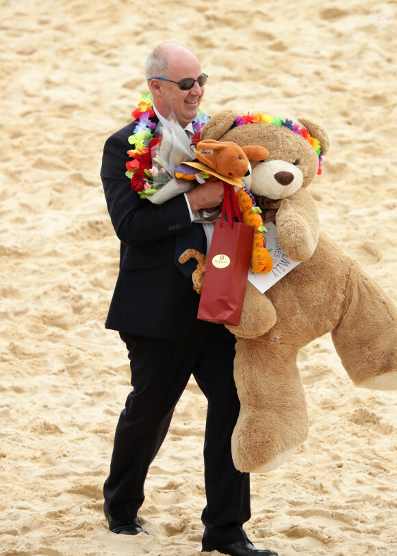 Le prince Harry, duc de Sussex, et Meghan Markle, duchesse de Sussex, visitent la plage de Bondi Beach. Sydney, le 19 octobre 2018.