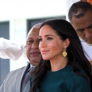 Meghan Markle, duchesse de Sussex (enceinte) assiste à une cérémonie traditionnelle fidjienne à la dernière étape de leur voyage officiel aux Fidji, à Nadi, Fidji, le 25 octobre 2018.