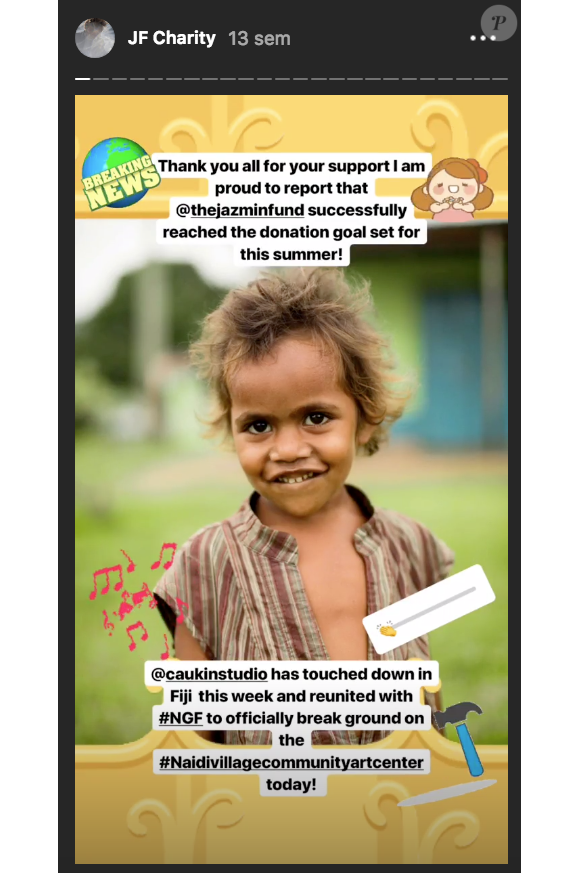 Jazmin Grace Grimaldi documente sur son compte Instagram ses activités philanthropiques via le Jazmin Fund.