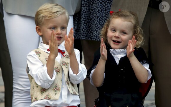 Le prince Jacques de Monaco et la princesse Gabriella de Monaco lors du traditionnel pique-nique des Monégasques dans les jardins du parc Princesse Antoinette à Monaco, le 31 août 2018. © Jean-François Ottonello / Nice Matin / Bestimage