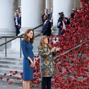 Kate Middleton, duchesse de Cambridge, visite l'Imperial War Museum à Londres pour consulter des lettres de famille datant de la Première guerre mondiale. Le 31 octobre 2018