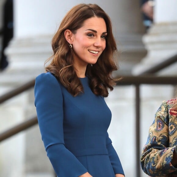 Kate Middleton, duchesse de Cambridge, visite l'Imperial War Museum à Londres pour consulter des lettres de famille datant de la Première guerre mondiale. Le 31 octobre 2018