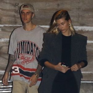 Justin Bieber et sa fiancée Hailey Baldwin vont à l'église à Beverly Hills, le 31 octobre 2018