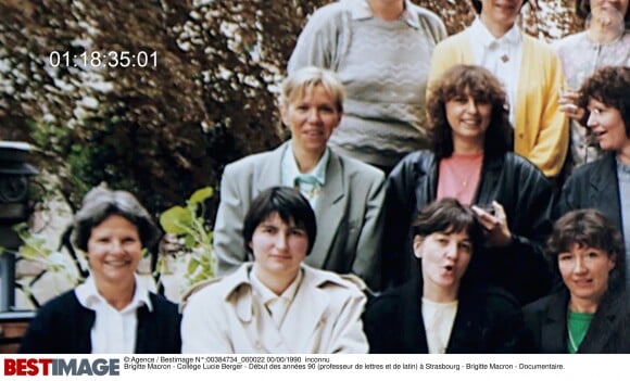 Exclusif - Brigitte Macron au collège Lucie Berger - Début des années 90 (professeur de lettres et de latin) à Strasbourg. Documentaire France 3 via Bestimage