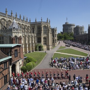 Ambiance au château de Windsor à la veille du mariage du prince Harry et de Meghan Markle le 18 mai 2018.