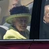 La reine Elisabeth II d'Angleterre et le prince Philip, duc d'Edimbourg - Les invités arrivent à la chapelle St. George pour le mariage du prince Harry et de Meghan Markle au château de Windsor, le 19 mai 2018.