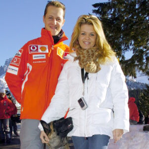 Michael Schumacher et son épouse Corinna à Madonna di Campiglio, le 12 janvier 2005