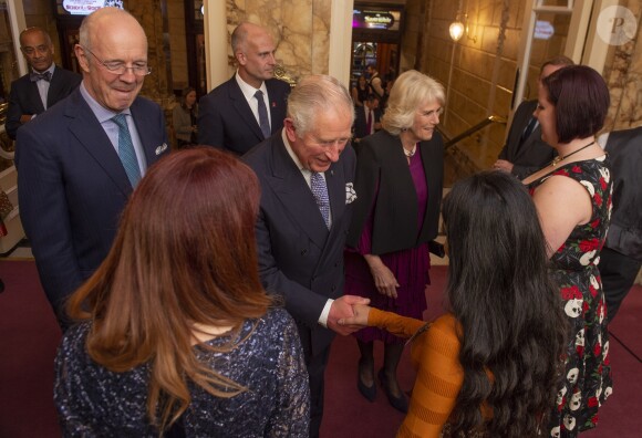 Le prince Charles et Camilla Parker Bowles lors de la soirée We Are Most Amused and Amazed enregistrée le 22 octobre 2018 au Palladium de Londres et diffusée le 13 novembre sur ITV en l'honneur du 70e anniversaire du prince de Galles.
