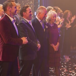 Le prince Charles avec son épouse Camilla lors de la soirée We Are Most Amused and Amazed enregistrée le 22 octobre 2018 au Palladium de Londres et diffusée le 13 novembre sur ITV en l'honneur de son 70e anniversaire.