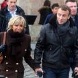 Emmanuel Macron et sa femme Brigitte Macron en week-end de 3 jours à Honfleur le 1er novembre 2018.