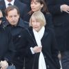 Ulla Aznavour, son fils Mischa et sa fille Katia - Arrivées à l'hommage national à Charles Aznavour à l'Hôtel des Invalides à Paris. Le 5 octobre 2018 © Jacovides-Moreau / Bestimage