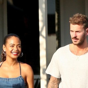 Matt Pokora et sa compagne Christina Milian sont allés déjeuner en amoureux au restaurant Mauro à coté de Fred Segal à West Hollywood. Le 25 octobre 2018.