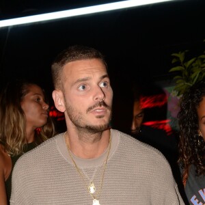 Exclusif - No web - No blog - Matt Pokora (M. Pokora) et sa compagne Christina Milian à la sortie du VIP Room à Saint-Tropez, le 17 août 2018. © Rachid Bellak/Bestimage