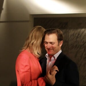 Exclusif - Renaud Capuçon et sa femme Laurence Ferrari - Backstage du concert unique "Au cinéma" de Renaud Capuçon à l'Olympia à Paris le 14 octobre 2018. © Dominique Jacovides - Cyril Moreau/Bestimage