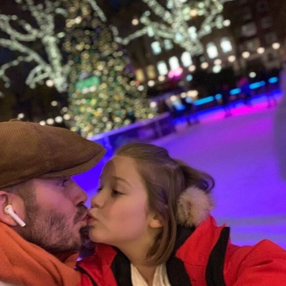 David Beckham et sa fille Harper posent sur Instagram, le 27 novembre 2018