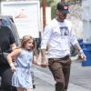 Exclusif - David Beckham emmène ses enfants, Romeo, Harper, Cruz et Brooklyn au restaurant Mulberry Pizza pour le déjeuner à Los Angeles le 19 avril 2018