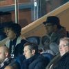 Yannick Noah, son fils Joalukas et Richard Gasquet dans les tribunes du Parc des Princes lors du match de ligue des champions de l'UEFA opposant le Paris Saint-Germain à Liverpool FC à Paris, France, le 28 novembre 2018. Le PSG a gagné 2-1. © Cyril Moreau/Bestimage