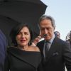 Le couturier Roberto Torretta et sa femme Carmen Echevarria lors des arrivées au mariage de Marta Ortega et de Carlos Torretta le 16 novembre 2018 à la résidence de la famille Ortega à La Corogne en Espagne.