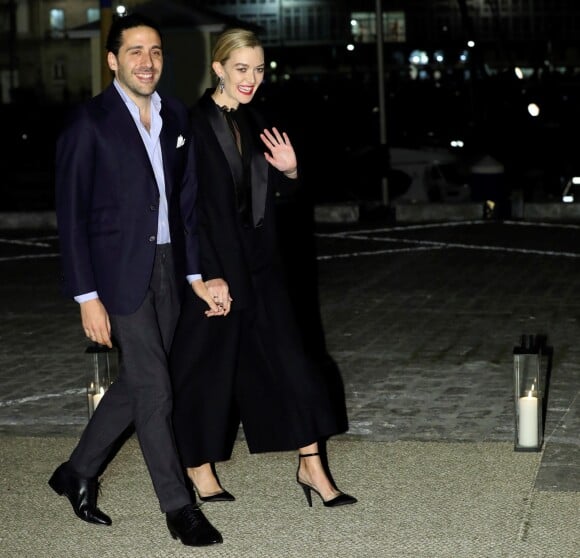 Marta Ortega et Carlos Torretta le jour de leur mariage, le 16 novembre 2018, arrivant au club nautique royal à La Corogne en Espagne pour le cocktail offert à leurs invités.