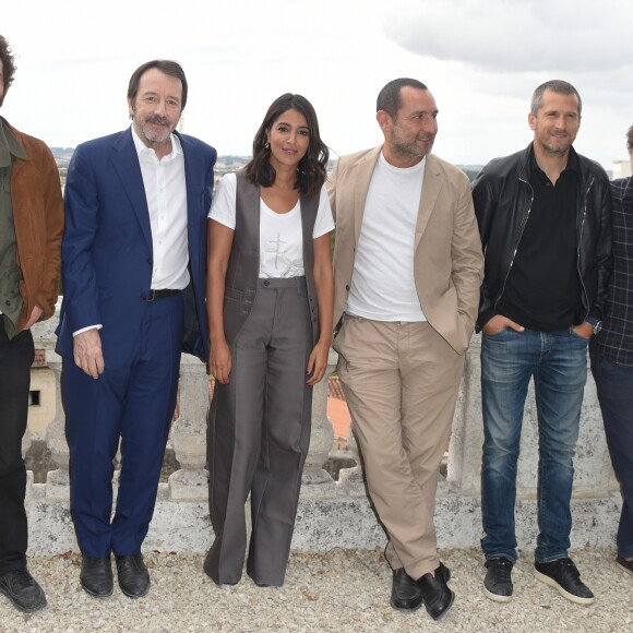 Félix Moati, Jean-Hughes Anglade, Leïla Bekhti, Gilles Lellouche (réalisateur), Guillaume Canet et Mathieu Almaric pour le film "Le grand bain" lors du cinquième jour de la 11ème édition du festival du Film Francophone d'Angoulême, France, le 25 août 2018. © Coadic Guirec/Bestimage