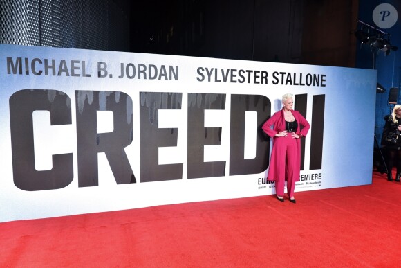 Brigitte Nielsen à l'avant-première de "Creed II" au BFI Imax Waterloo à Londres, le 28 novembre 2018.