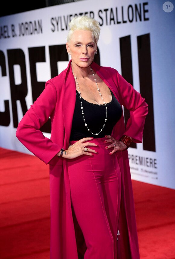 Brigitte Nielsen à l'avant-première de "Creed II" au BFI Imax Waterloo à Londres, le 28 novembre 2018.