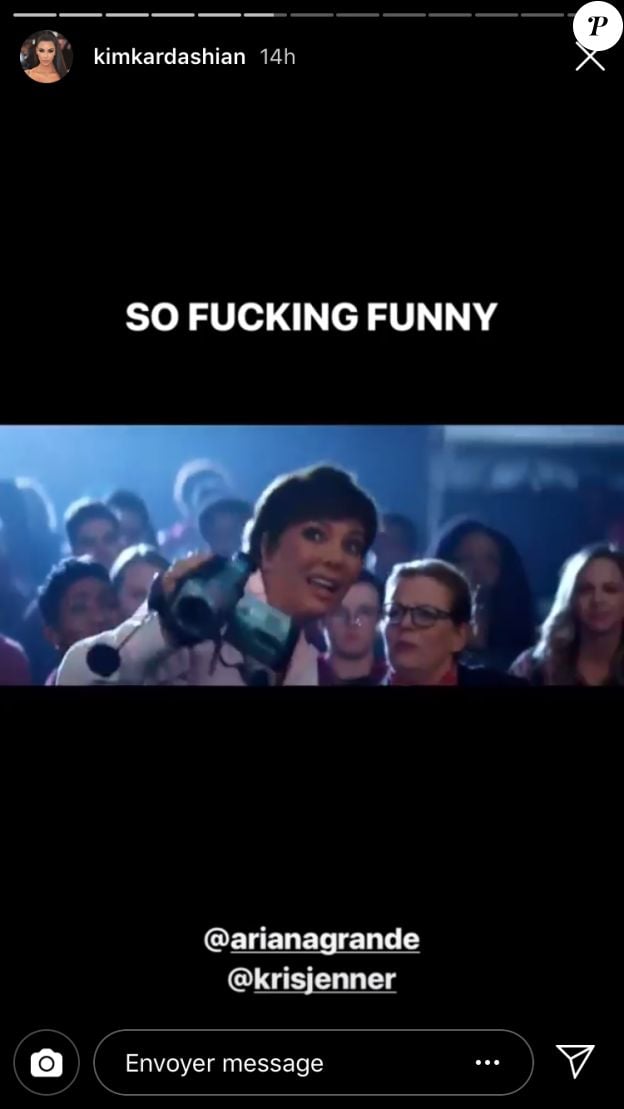Kim Kardashian félicite sa mère Kris Jenner, star du nouveau clip d'Ariana Grande dans "Thank u, next", sorti le 30 novembre 2018