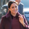 La duchesse Meghan de Sussex (Meghan Markle), enceinte, en visite à la Hubb Community Kitchen à Londres le 21 novembre 2018. 
