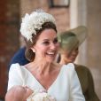 Kate Catherine Middleton, duchesse de Cambridge et son fils, le prince Louis - La famille royale d'Angleterre lors du baptême du prince Louis en la chapelle St James à Londres. Le 9 juillet 2018