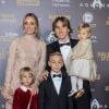 Luka Modric, ballon d'or 2018, avec sa femme Vanja Bosnic et leurs enfants Ivano (né en 2010), Ema (née en 2013) et Sofia (née en 2017) - Tapis rouge de la cérémonie du Ballon d'or France Football 2018 au Grand Palais à Paris, France, le 3 décembre 2018. © Cyril Moreau/Bestimage