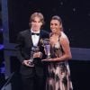 Luka Modric (meilleur joueur) et Marta Vieira da Silva (meilleure joueuse) lors de la cérémonie des Trophées Fifa 2018 au Royal Festival Hall à Londres, Royaume Uni, le 25 septembre 2018. © Cyril Moreau/Bestimage