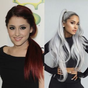 Ariana Grande : à gauche en 2010 et à droite en 2018.