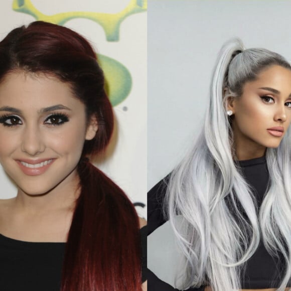 Ariana Grande : à gauche en 2010 et à droite en 2018.