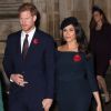 Le prince Harry, duc de Sussex, et Meghan Markle (enceinte), duchesse de Sussex, à l'abbaye de Westminster lors du service commémoratif pour le centenaire de la fin de la Première Guerre mondiale à Londres le 11 novembre 2018