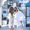 Heidi Klum embrasse son compagnon Tom Kaulitz lors d'une pause du tournage "Germany's Next Top Model" à Los Angeles le 4 décembre 2018.
