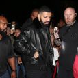 Drake arrive au club "Poppy" après son concert à Los Angeles, le 17 octobre 2018.  Drake celebrates another sold out Aubrey & the Three Migos show at Poppy afterwards. Despite the feud with Pusha T the rapper looks cool and calm for a celebratory night out. October 17th, 2018.17/10/2018 - Los Angeles