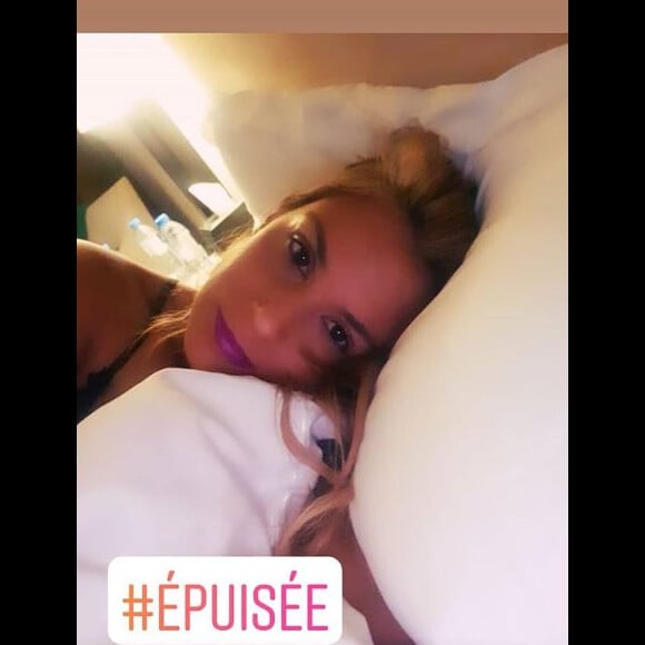 Marion Bartoli se dit "épuisée" chez elle à Dubaï sur Instagram le 26 juillet 2018.