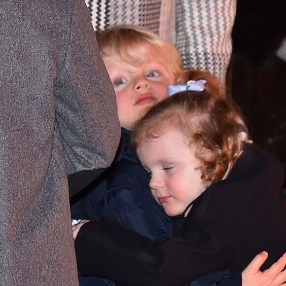 Le prince Jacques et la princesse Gabriella de Monaco - La famille princière de Monaco lors de la traditionnelle célébration de la Sainte Dévote, Sainte patronne de Monaco, à Monaco. Le 26 janvier 2018 © Bruno Bebert / Bestimage