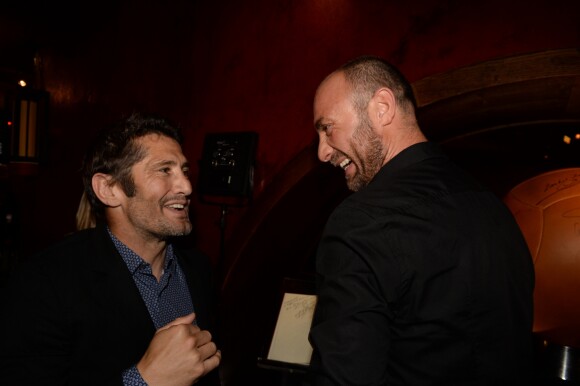 Semi-Exclusif - Bixente Lizarazu et Christophe Dugarry - A l'occasion des 20 ans de la victoire de l'équipe de France, les bleus 98 se sont rendus à un dîner organisé au Buddha Bar avec tous les joueurs et leur famille le 11 juin 2018. © Rachid Bellak/Bestimage