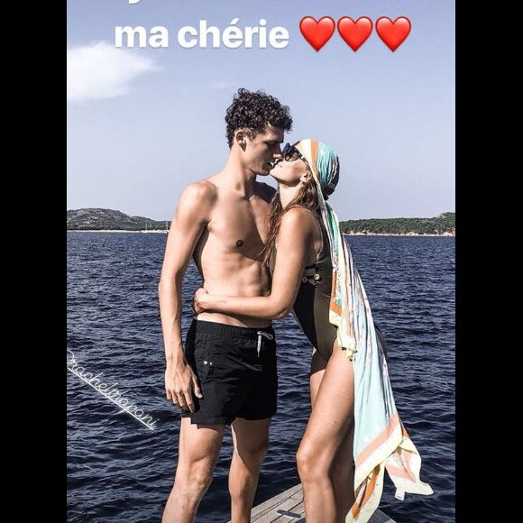 Benjamin Pavard adresse une jolie déclaration d'amour à Rachel Legrain-Trapani à l'occasion de l'anniversaire de l'ancienne Miss France le 31 août 2018.