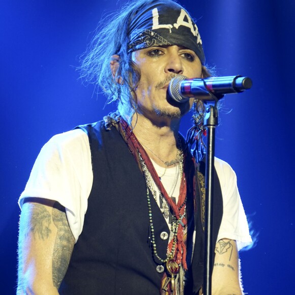 Johnny Depp du groupe Hollywood Vampires en concert au Tollwood-Festival à Munich. Le 27 juin 2018