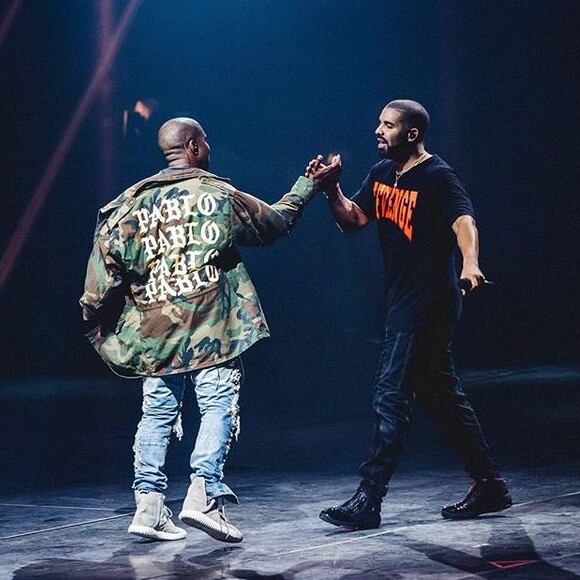 Kanye West et Drake. Août 2016.
