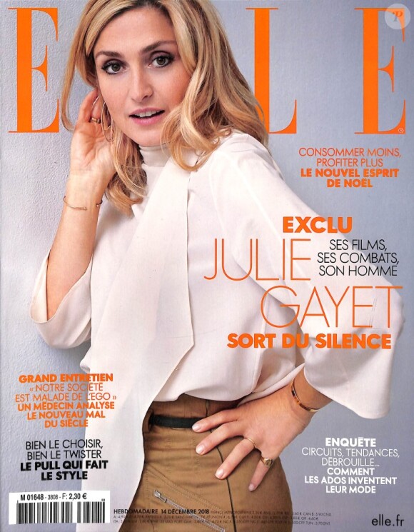 Julie Gayet en couverture du magazine ELLE, en kiosques le 14 décembre 2018.