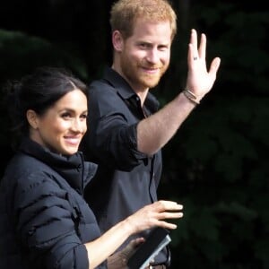 Le prince Harry et Meghan Markle visitent le site Redwoods Treewalk à Rotorua, Nouvelle Zélande le 31 octobre 2018.